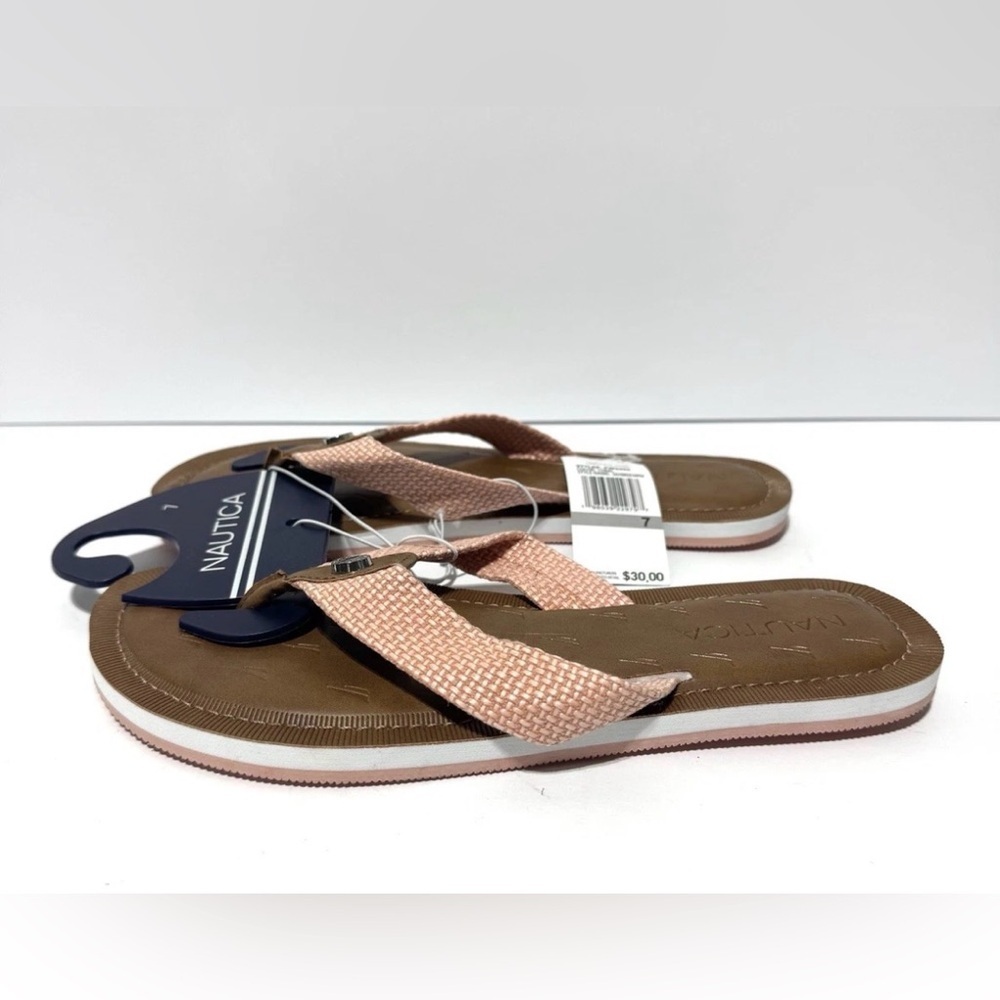 Nautica Womens Gulf Breeze Raffia Sandals Coral Size 7 M